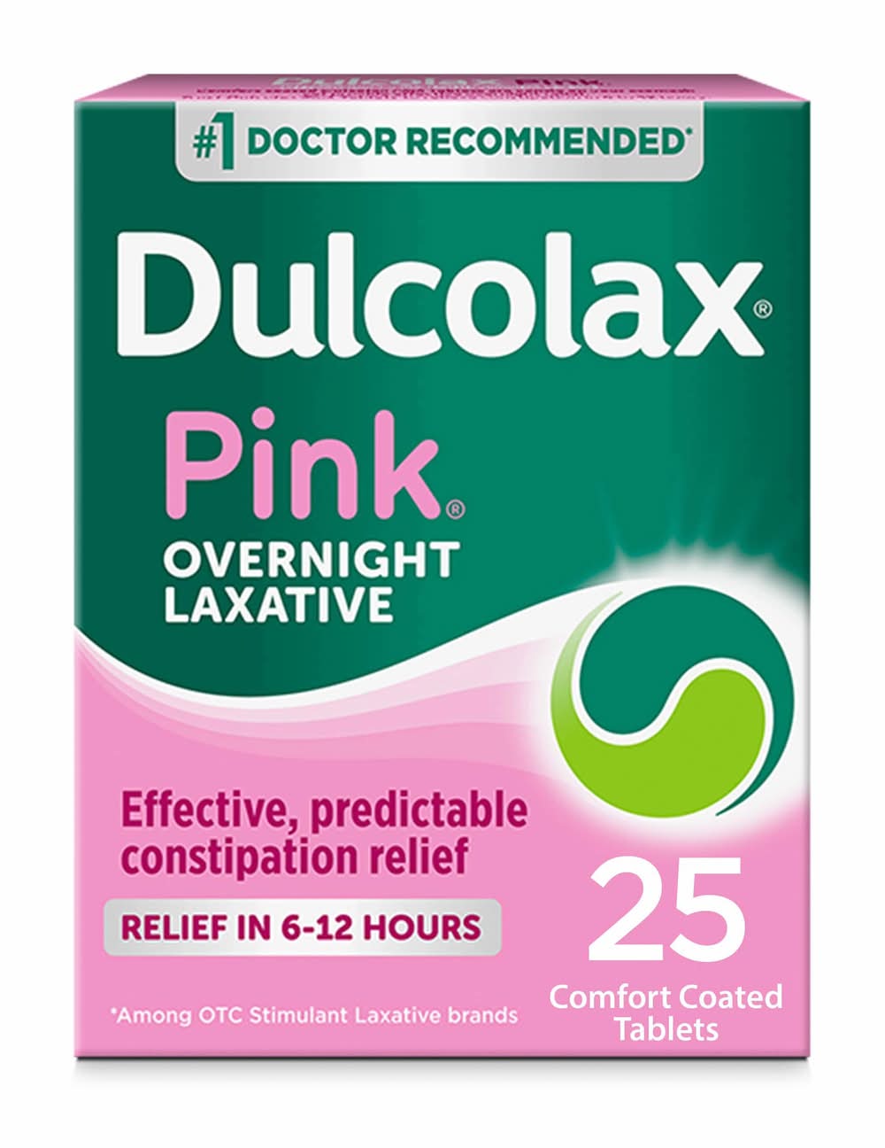 Dulcolax Pink Overnight Relief 5 mg Laxative Tablets (0.4 oz, 25 ct)