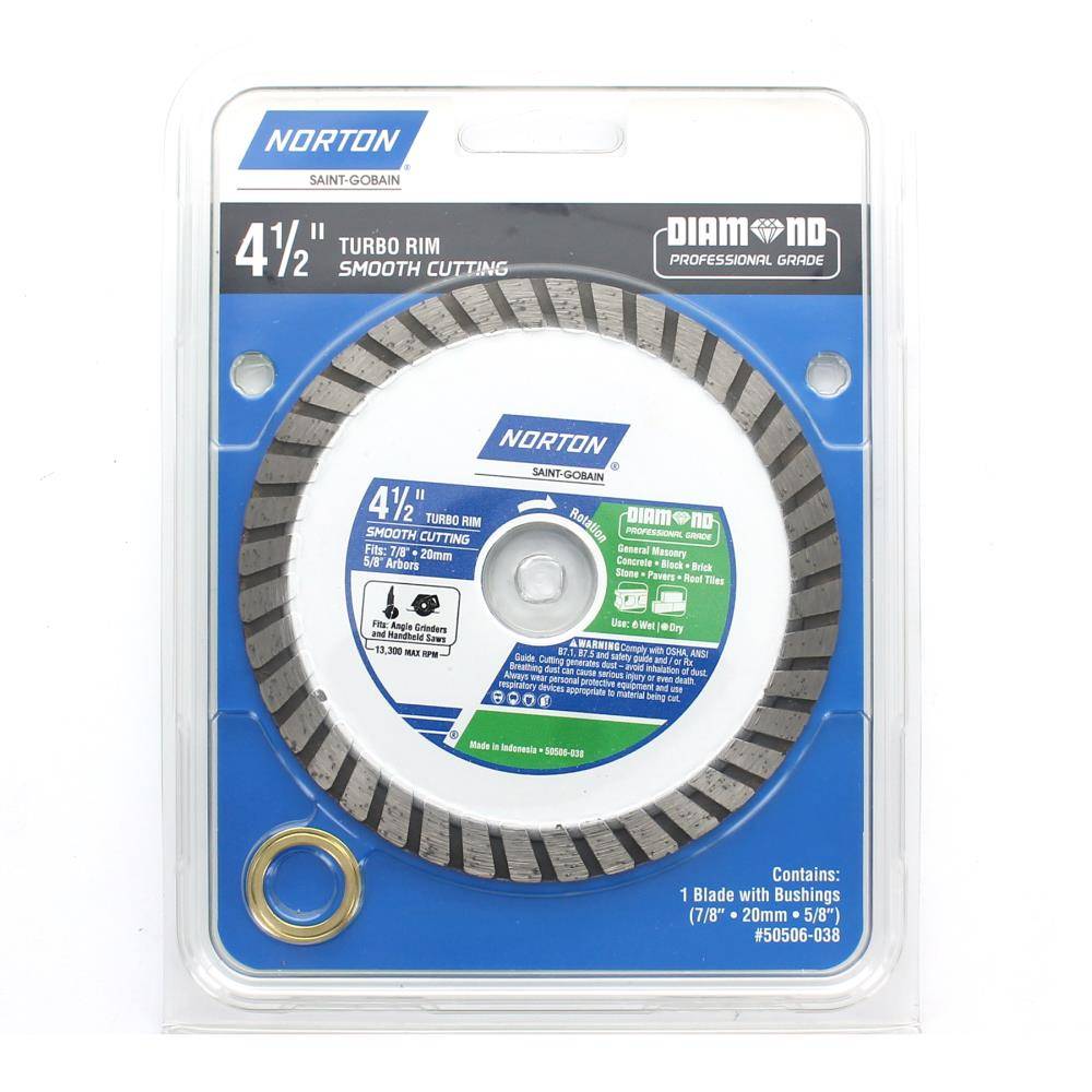 Norton 4-1/2-in Wet/Dry Turbo Rim Diamond Saw Blade | 50506-038