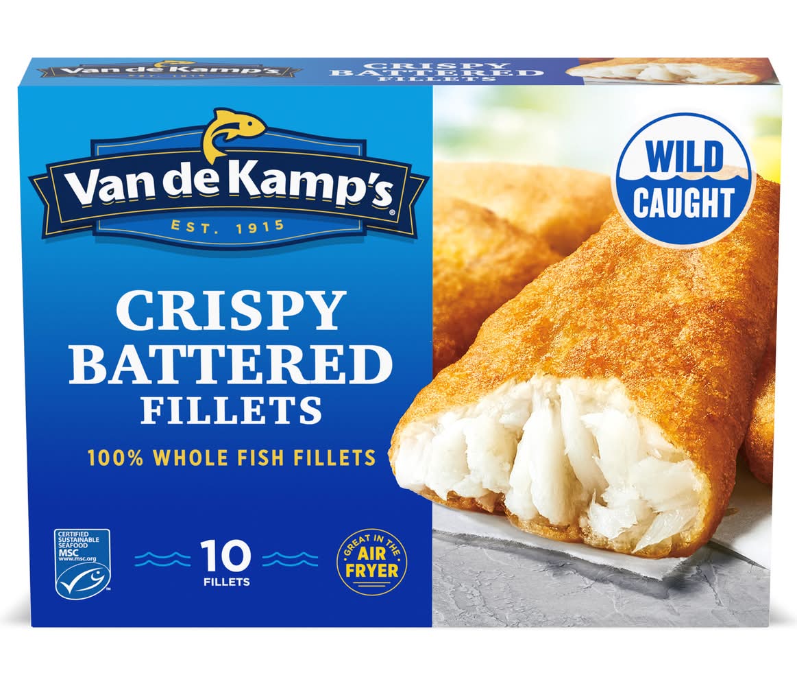 Van de Kamp's Crispy Battered 100% Whole Fish Fillets (1.22 lbs, 10 ct)