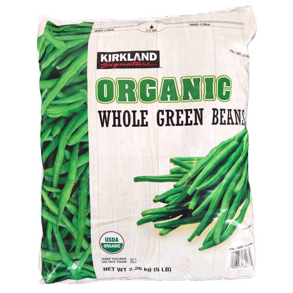 Kirkland Signature Organic Whole Green Beans, 5 lbs