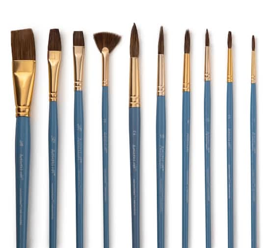 Artist's Loft Necessities Brown Synthetic Brush Set