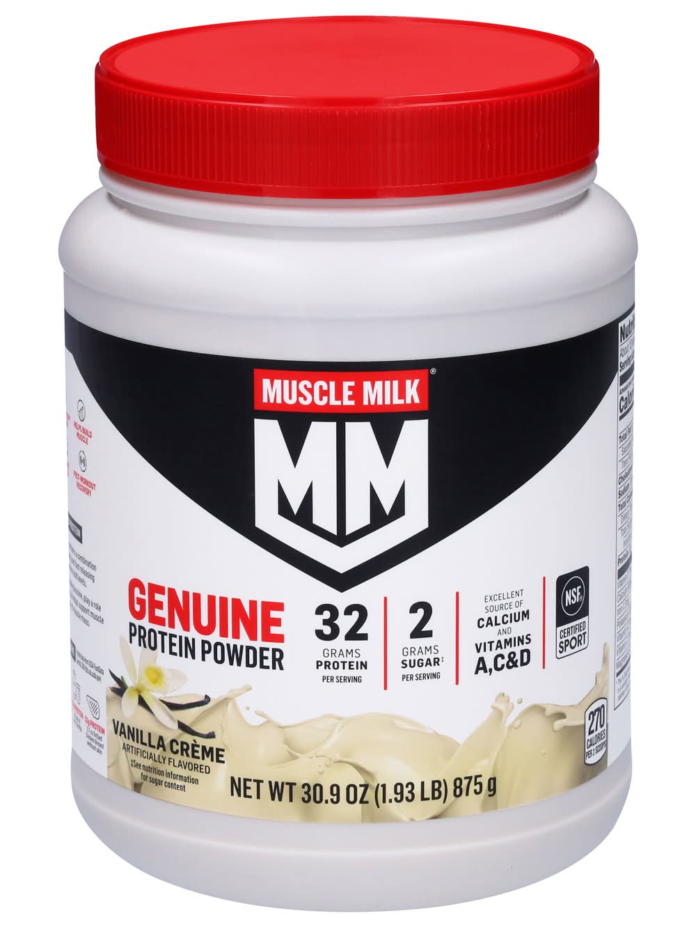 Muscle Milk Genuine Protein Powder, Vanilla Crème (30.9 oz)