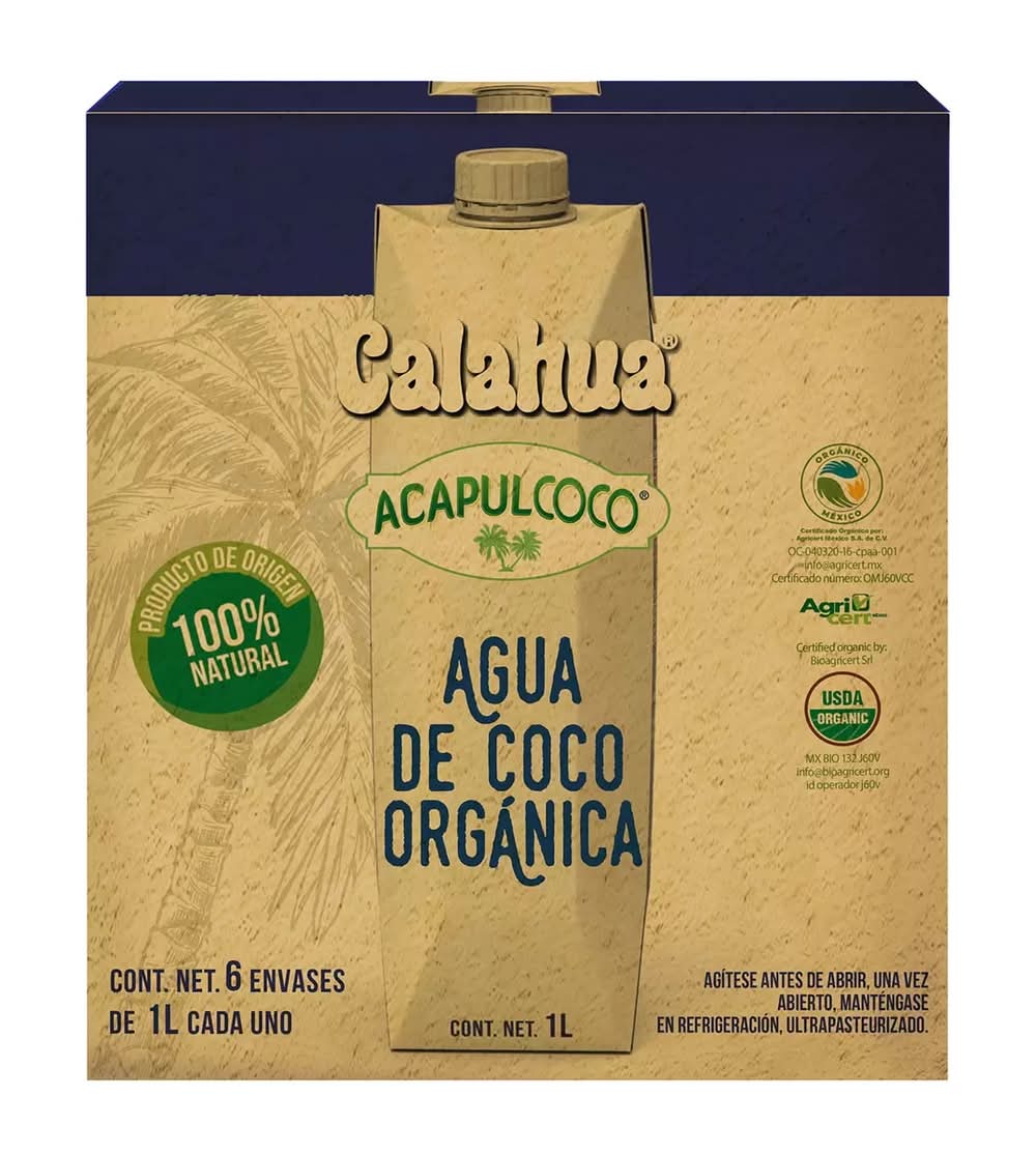 Acapulcoco · Agua de coco orgánica (6 x 1 L)