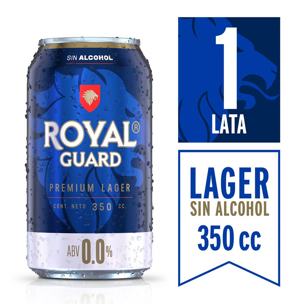 Royal guard cerveza lager sin alcohol (lata 350 ml)
