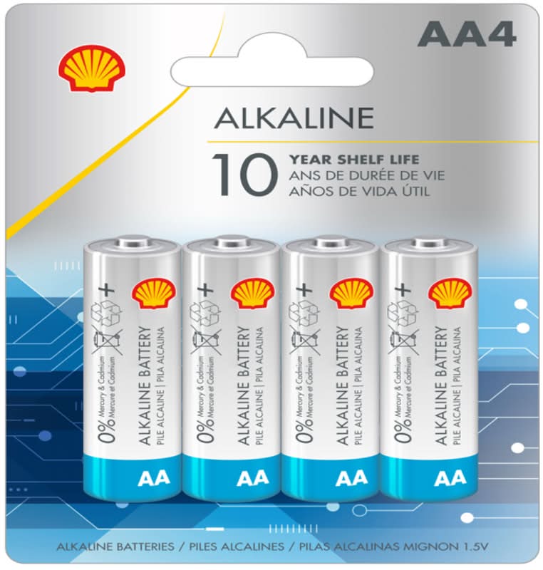 Shell Alkaline AA Batteries 4-Pack
