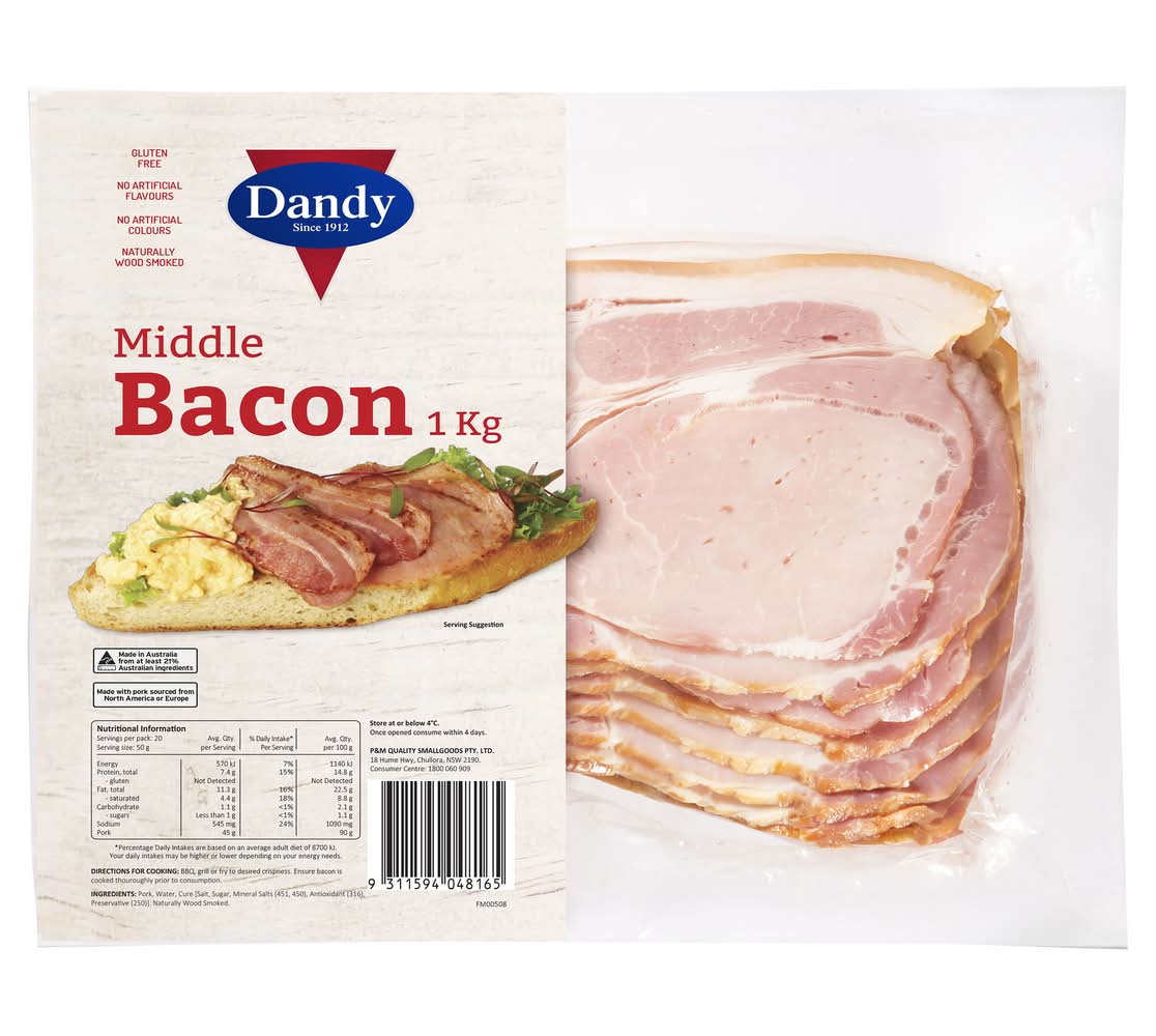 Dandy Middle Bacon (1kg)