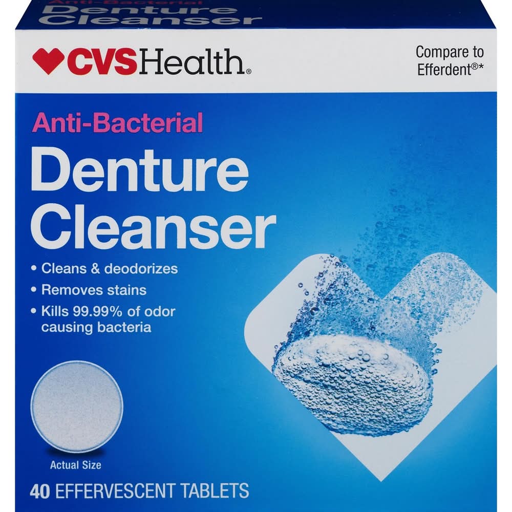 CVS Pharmacy Denture Cleanser Anti-Bacterial Tablets (4 oz, 40 ct)