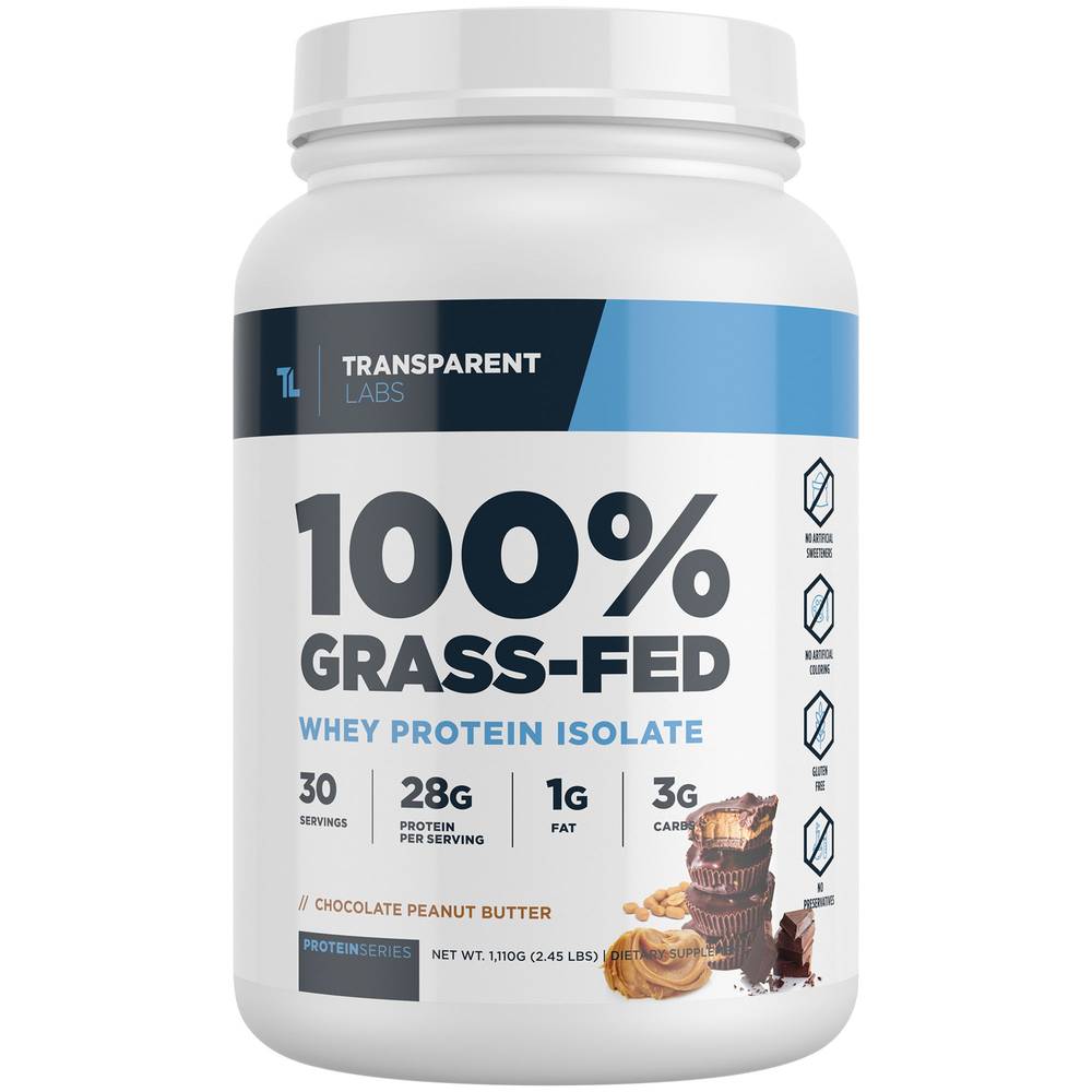 Transparent Labs 100% Grass-Fed Proteinseries, Chocolate Peanut Butter (39.2 oz)