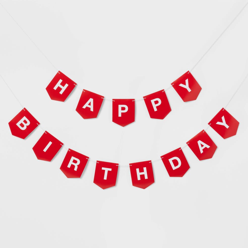 Spritz Happy Birthday Banner, Red
