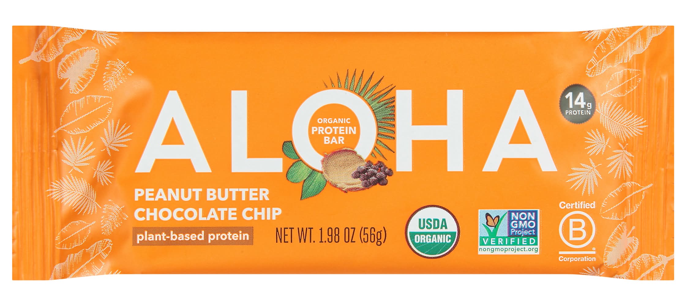 Aloha Organic Plant-Based Protein Bar, Peanut Butter Chocolate Chip (1.98 oz)
