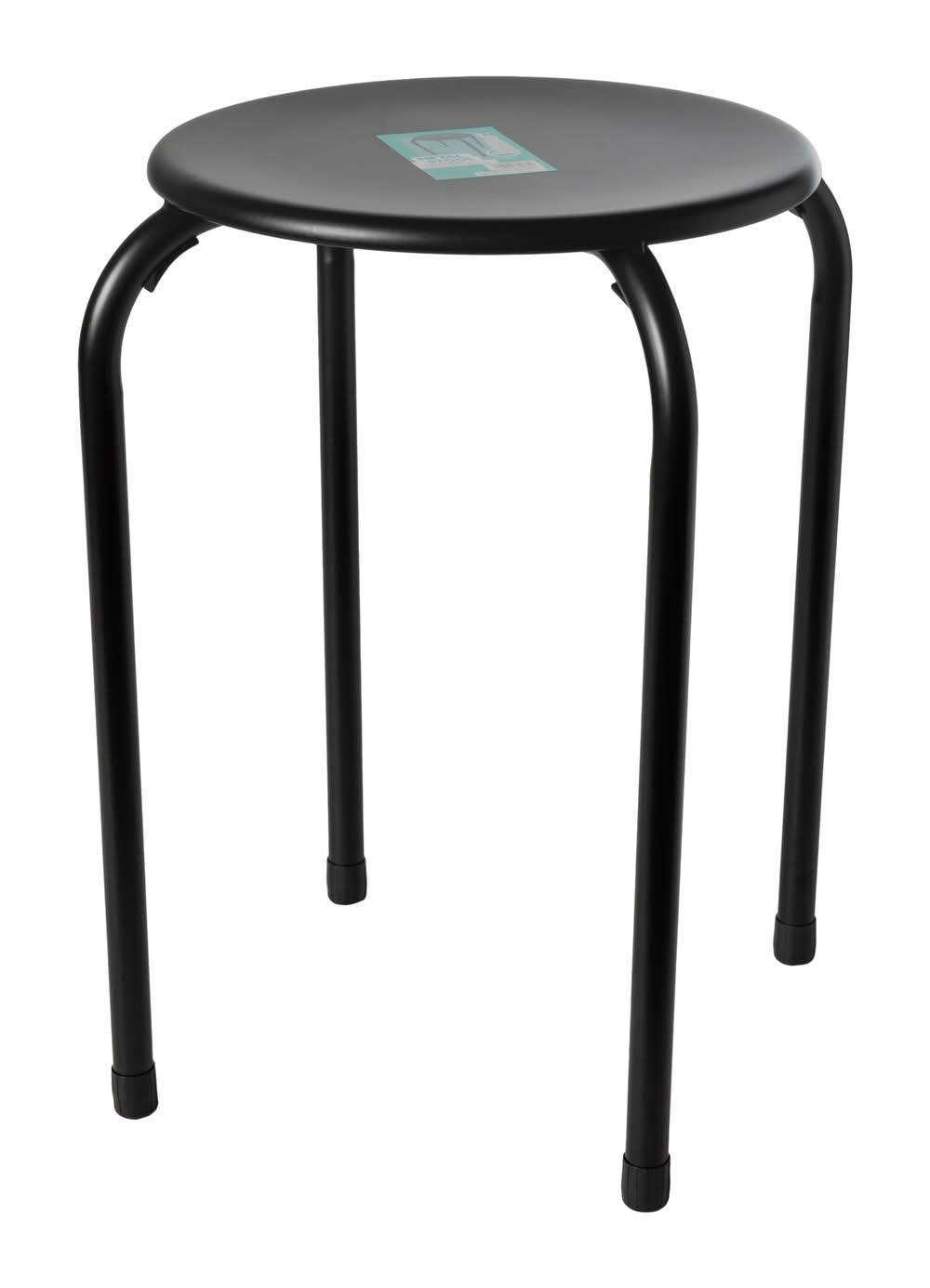 Solid Color Metal Stool 11in x 17in Black