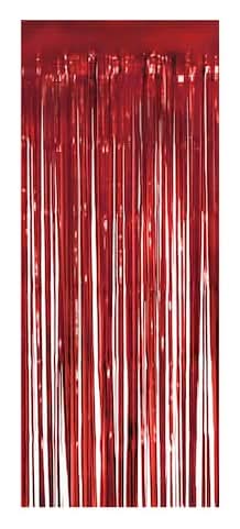 Celebrate It Fringe Curtain, 8x3 ft, Red