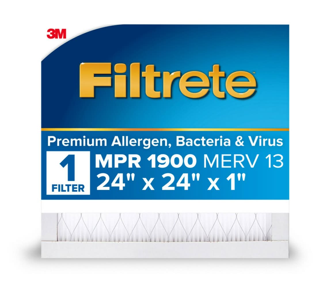 Filtrete 24 x 24 x 1 MERV 13 1900 MPR Premium Allergen, Bacteria and Virus Electrostatic pleated Air Filter