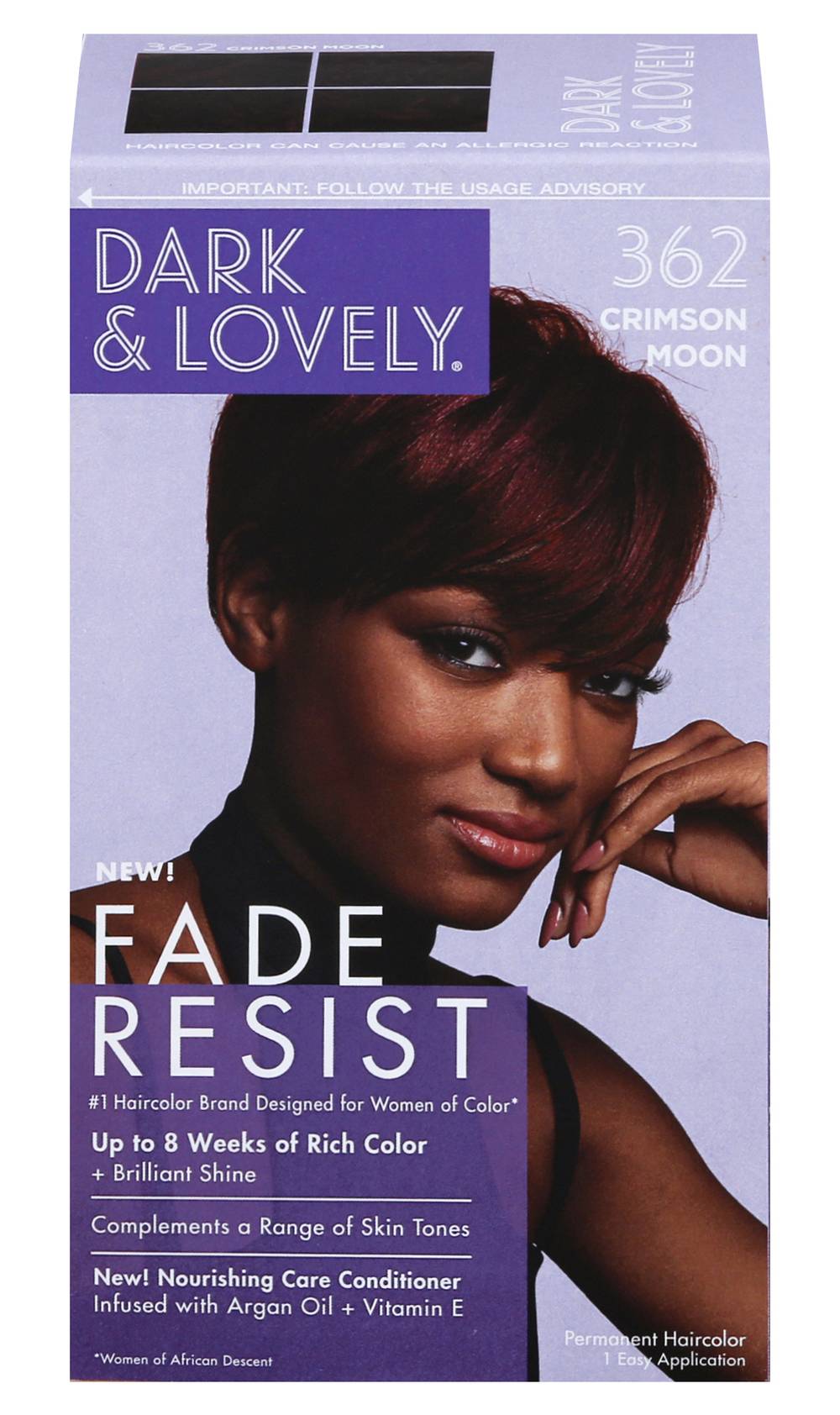 Dark & Lovely Fade Resist Crimson Moon 362 Permanent Haircolor