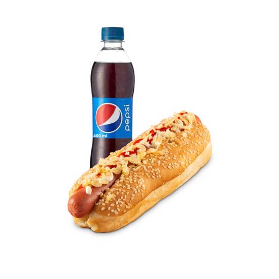 Combo Personal 1 Hot dog + 1 Pepsi 400 ml