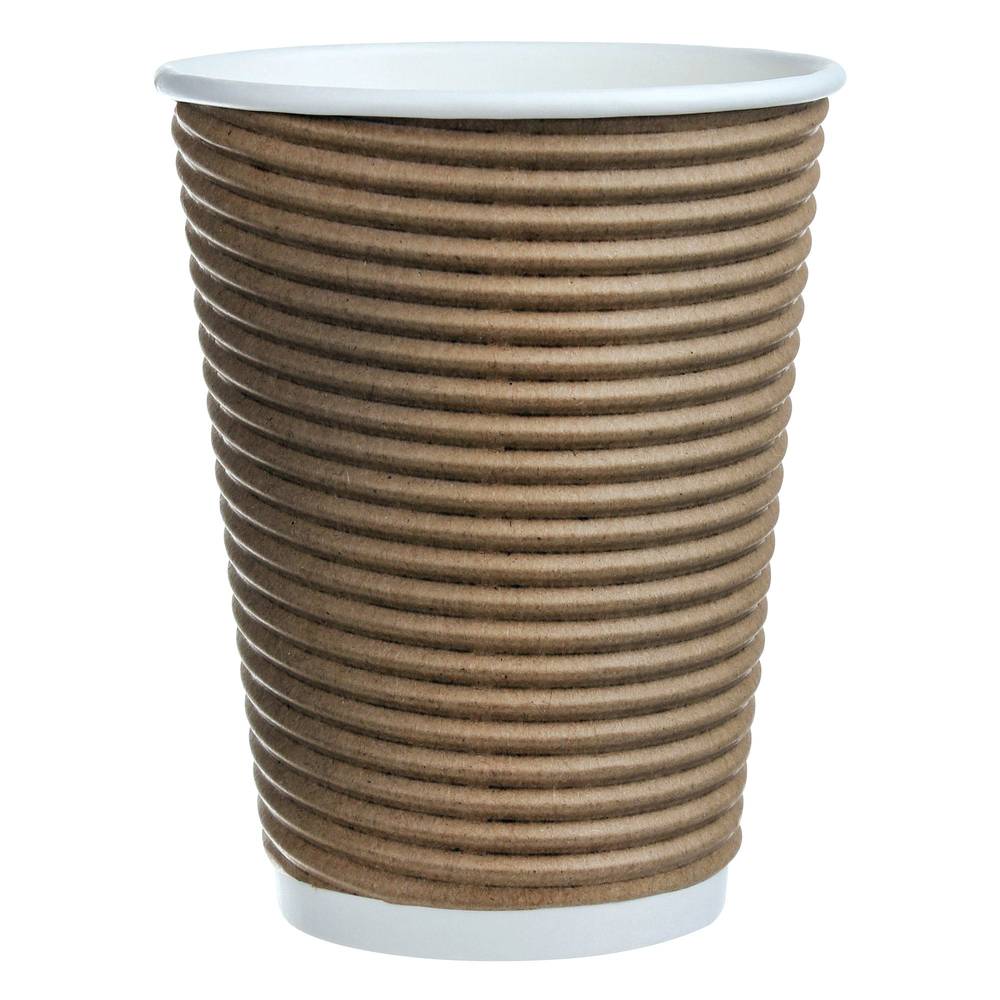 Café Express 12-Oz. Brown Ripple Hot Cups And Lid, 150-Pack