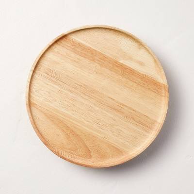 10" Wooden Pedestal Lazy Susan Natural - Hearth & Hand™ with Magnolia: Rubberwood, Farmhouse Style, Hand Wash, Varnished Finish