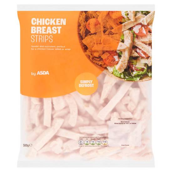 Asda Ready Cooked Simply Defrost Chicken Breast Strips 500g