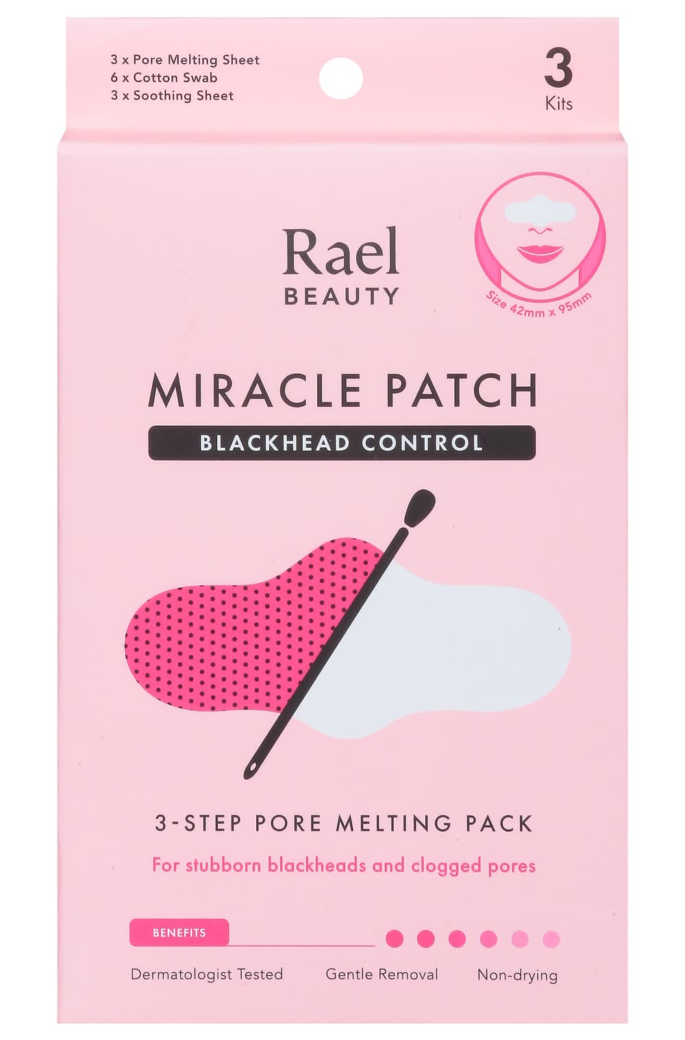 Rael Beauty Blackhead Control Miracle Patch, 42 mm x 95 mm (3 ct)