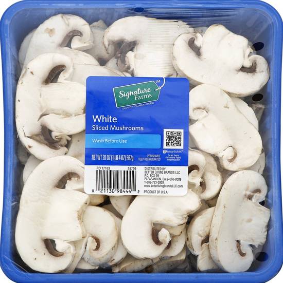 Order Signature Farms · White Sliced Mushrooms (20 oz) food online from Safeway store, Eureka on bringmethat.com