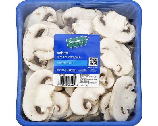 Order Signature Farms · White Sliced Mushrooms (20 oz) food online from Safeway store, Butte on bringmethat.com