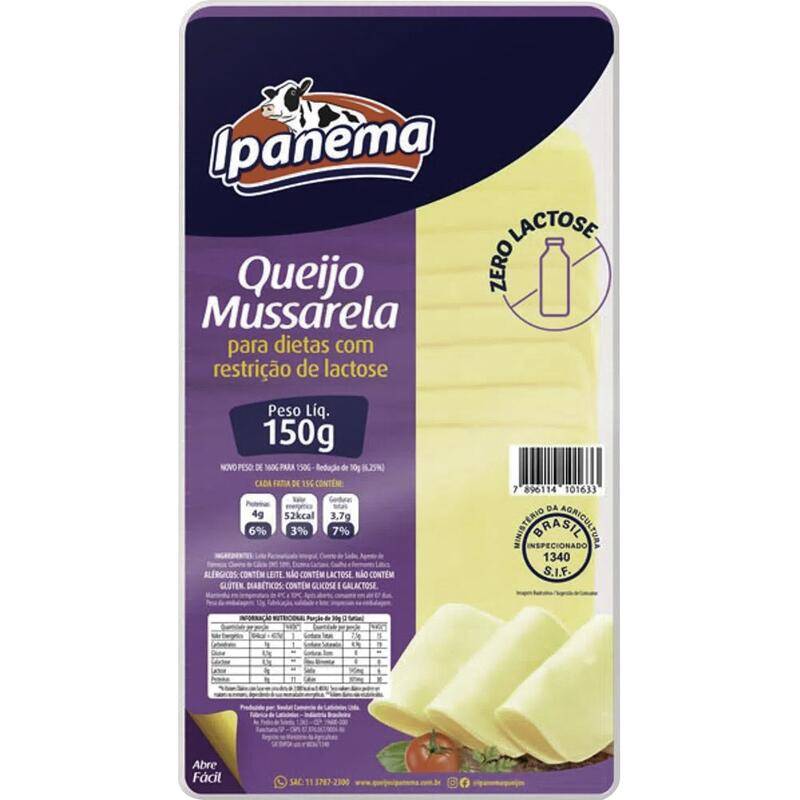 Ipanema Queijo mussarela zero lactose fatiado (160 g)