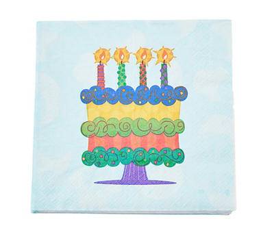 Colorful Cake Paper Napkins, 20-Count