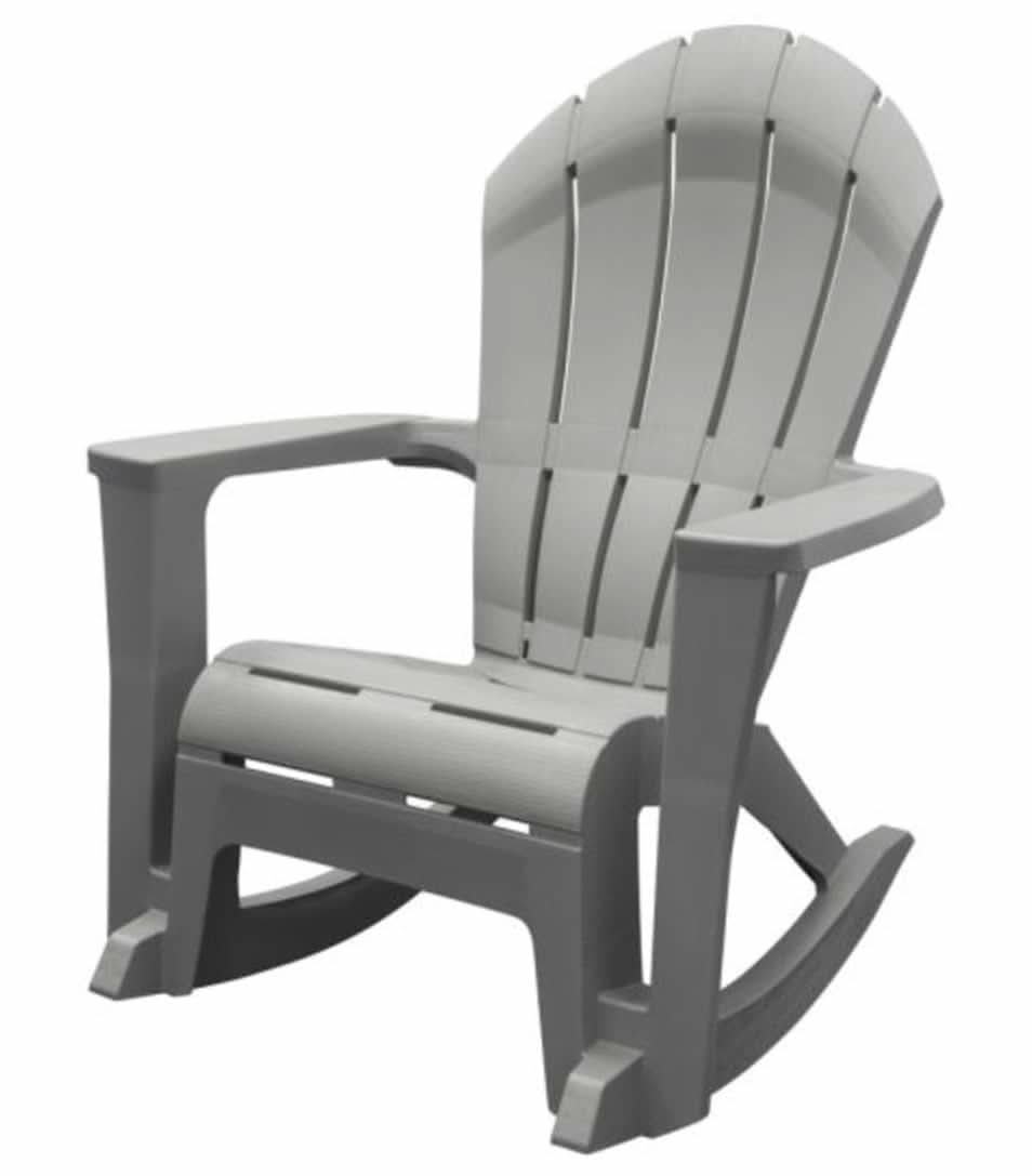 Adams PATIO Big Easy Westport Adirondack Chair Grey Resin Frame Rocking Chair with Slat Seat