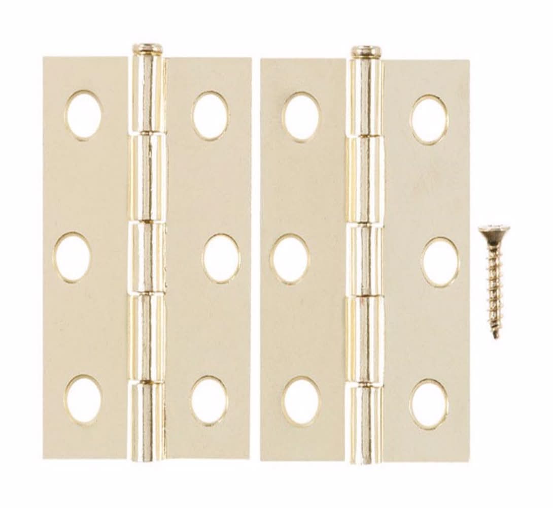 ACE 2.75 In. W X 2-1/2 In. L Bright Brass Gold Brass Narrow Hinge 2 Pk