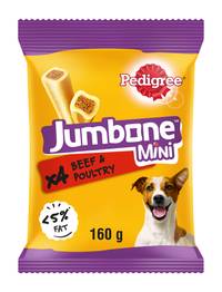 Pedigree Jumbone Mini Adult Small Dog Treats Beef & Poultry 4 Chews 160g