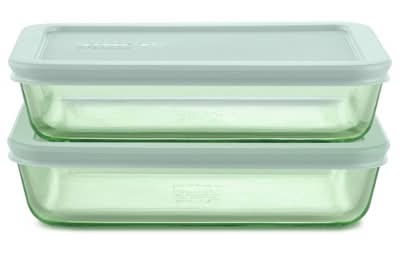 Pyrex Simply Store Tint Lidded Storage Set, Green (3 ct)