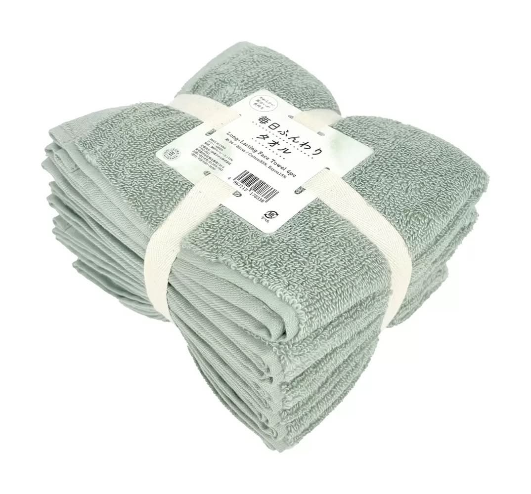 IZAWA TOWEL 毎日ふんわりフェイスタオル 34X80ｃm4枚パック