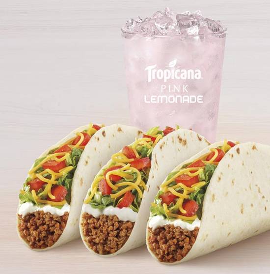 Order 3 Soft Tacos Supreme® Combo food online from Taco Bell store, Poplar Bluff on bringmethat.com