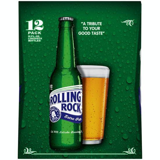 Rolling Rock Extra Pale Beer Bottles (12 ct, 12 fl oz)