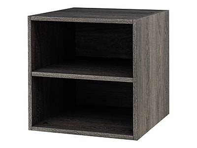 QUUBs Two Shelves Storage Cabinet, Weathered Gray