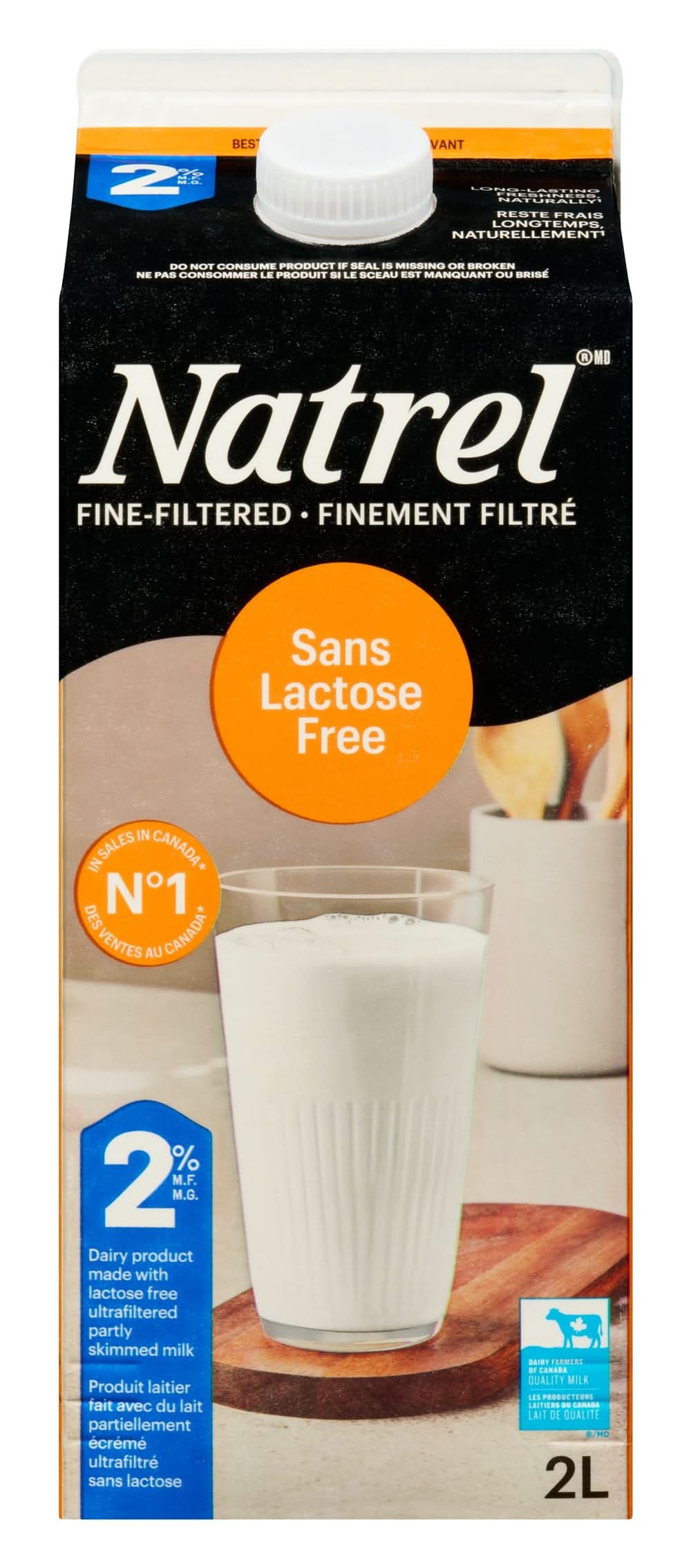 Natrel lait sans lactose partiellement écrémé 2% m.g. - lactose free partly skimmed milk  2% m.f. (2 l)