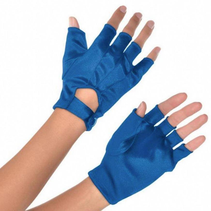 Adult Blue Fingerless Gloves