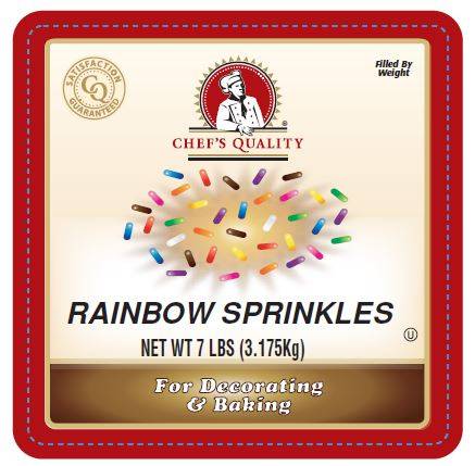 Chef's Quality - Rainbow Sprinkles - 7 lb Jar