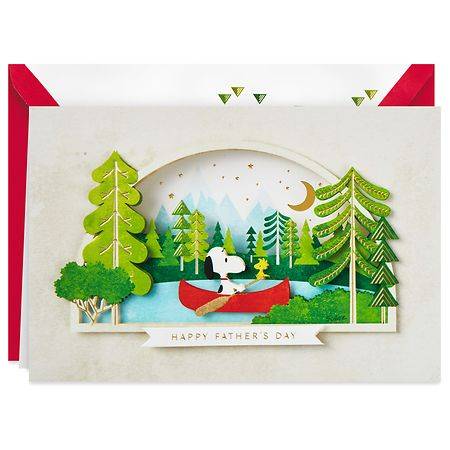 Hallmark Signature Peanuts Father's Day Card (Snoopy and Woodstock Canoeing) - S12 1ea - 1.0 ea