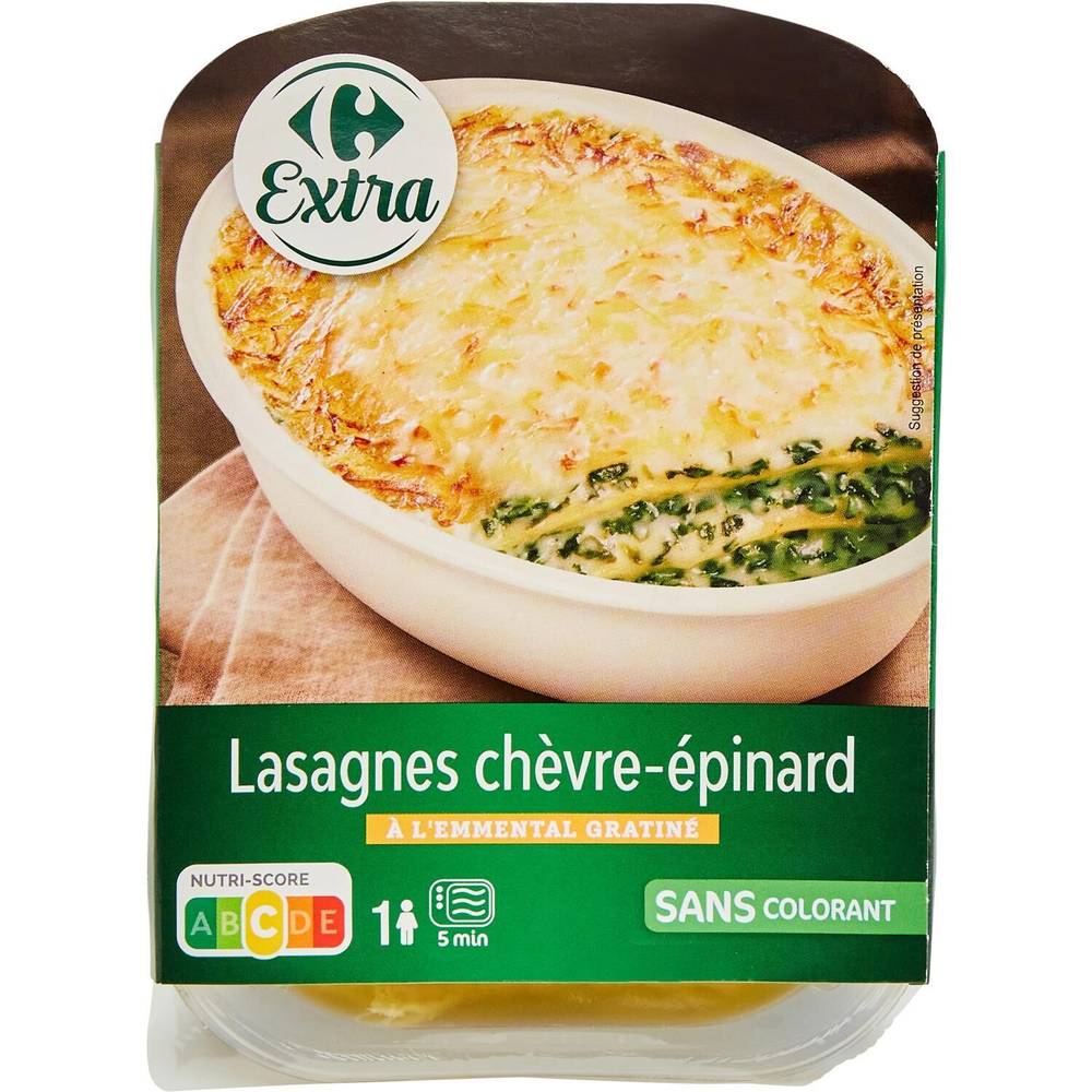 Carrefour Extra - Plat cuisiné lasagnes chèvres épinards
