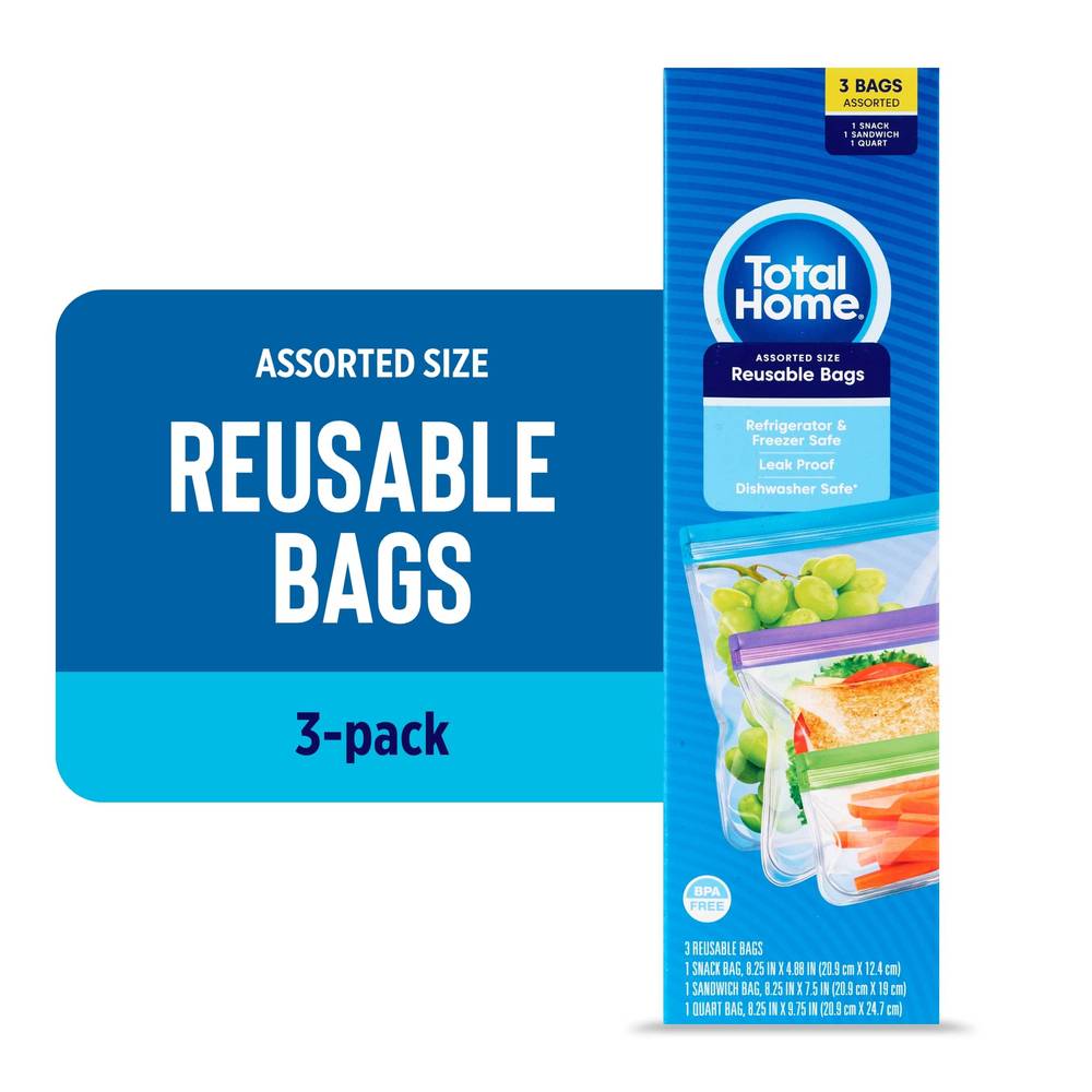 Total Home Reusable Food Storage Bags (assorted)