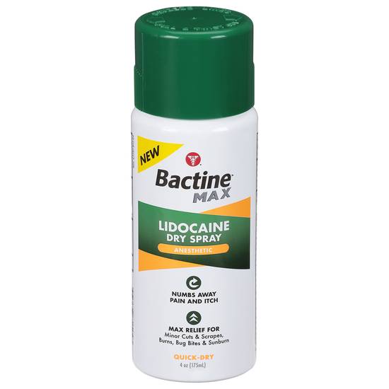 Bactine Max Lidocaine Anesthetic Dry Spray