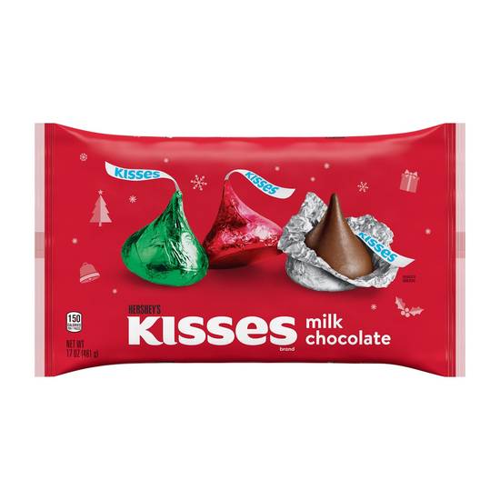 Order HERSHEY'S KISSES Milk Chocolate Candy, Christmas, 17 oz, Bag food online from CVS store, PEARLAND on bringmethat.com