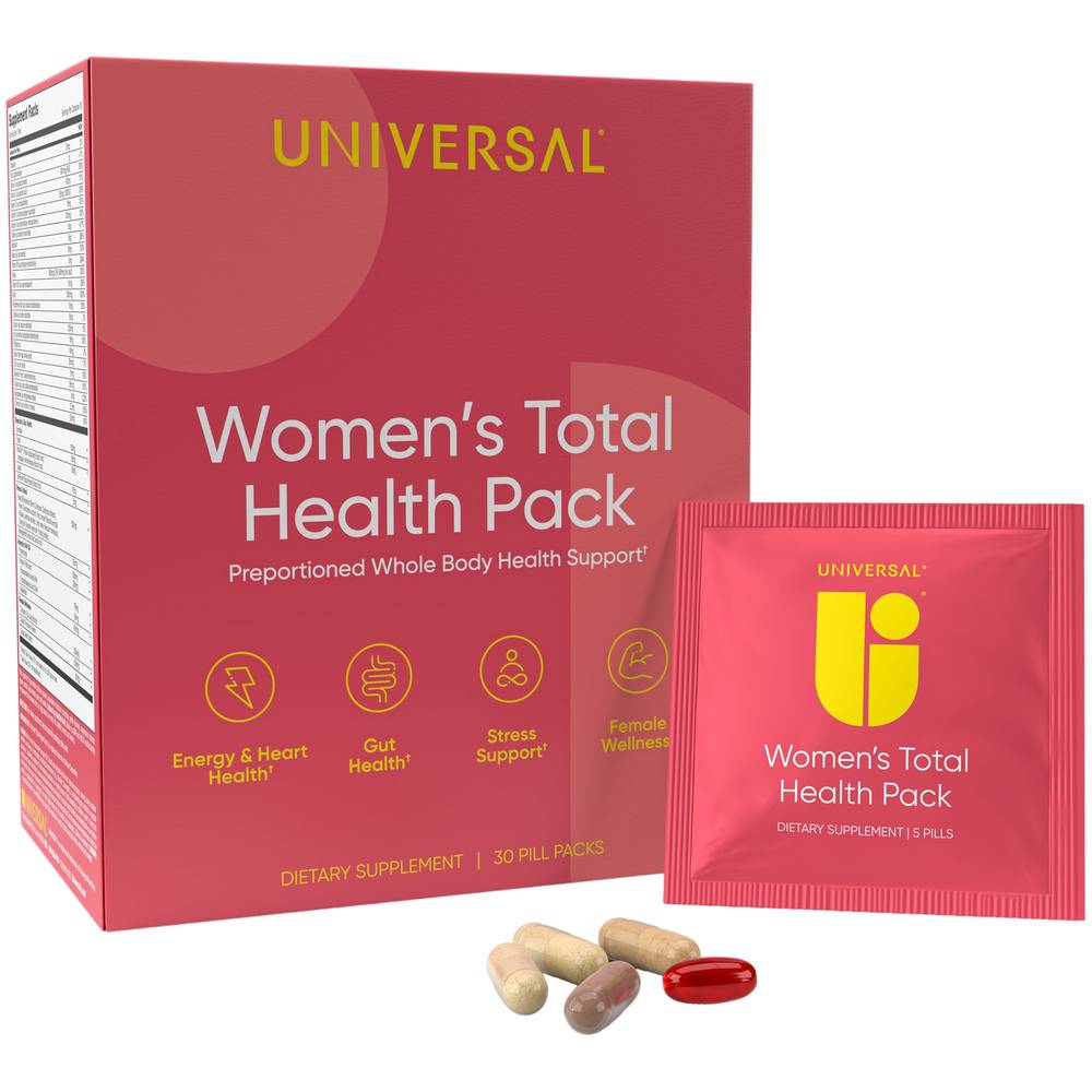 Universal Nutrition Women's Total Health Dietary Supplement pack (30 ct)