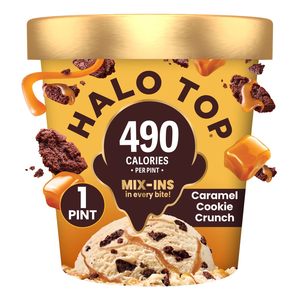 Halo Top Light Ice Cream, Caramel Cookie Crunch (1 pint)