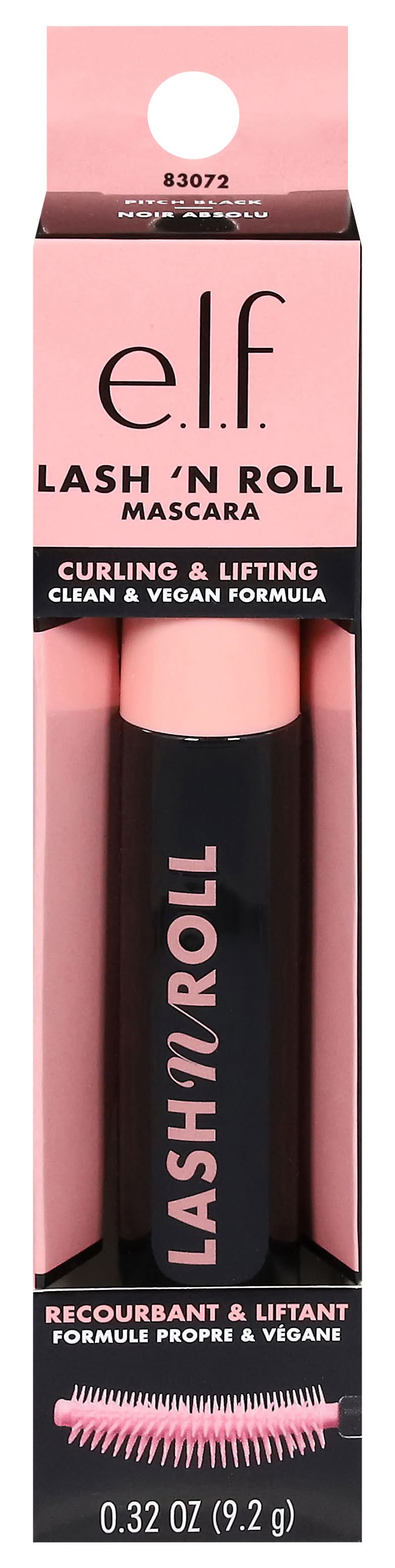 e.l.f. Lash N' Roll Mascara, Pitch Black (0.32 oz)