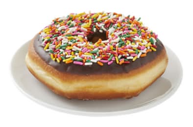 Chocolate Iced Donut With Sprinkles