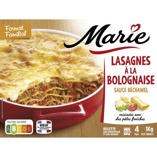 Marie - Plat cuisiné lasagne à la bolognaise, sauce béchamel (1kg)