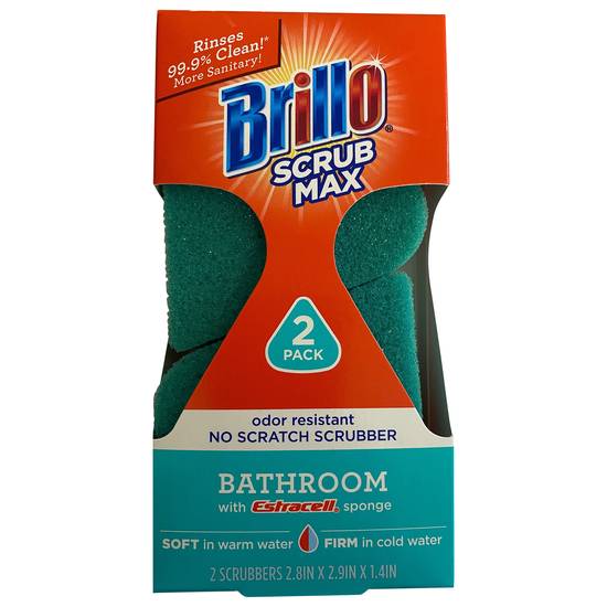Brillo Scrub Max Odor Resistant Bathroom Sponge (2 ct)