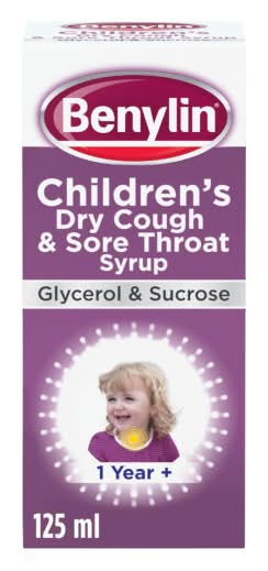 Benylin Children's Dry Cough & Sore Throat Syrup 1+ Year (125ml)